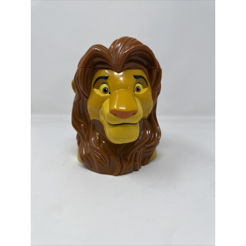 Disney Lion King Simba 3D Sculpted Plastic Mug Flip Top Lid Souvenir Disney Live